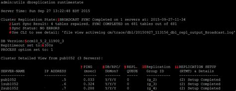 utils dbreplication runtimestate output.